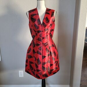 New Yigal Azrouel Fern Red mini Dress 8 M